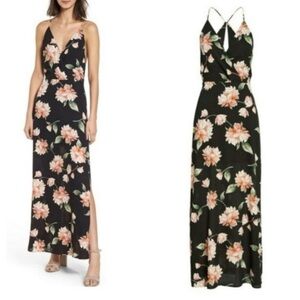 NWT Lush All in Favor Floral Surplice Maxi Dress Size Small
